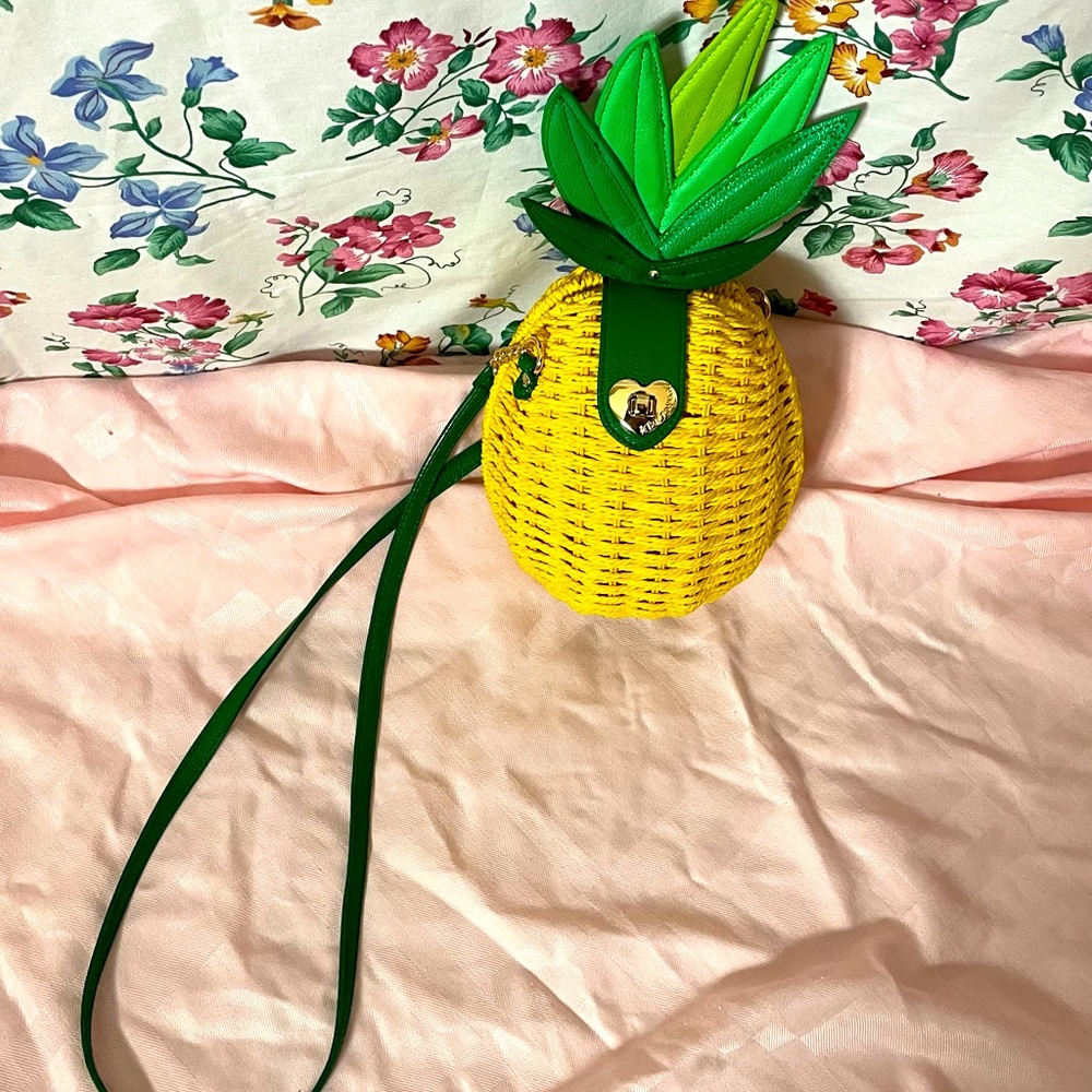 Betsy Johnson Pineapple Crossbody/Wristlet Purse